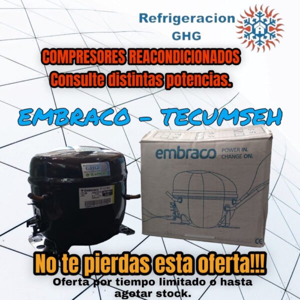 Motocompresor Bocha 1/3 Reacondicionado Embraco R12 R134 Ghg - Image 3