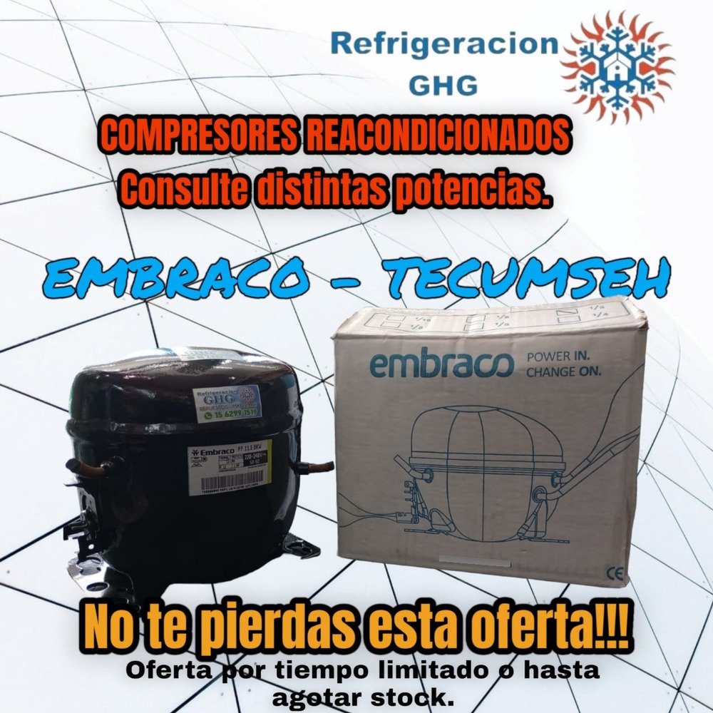 Motocompresor Bocha 1/3 Reacondicionado Embraco R12 R134 Ghg - Image 3