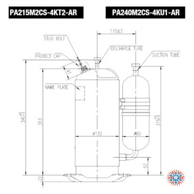 Motor Compresor Rotativo 4500f-r410 220v - Ghg - Image 4