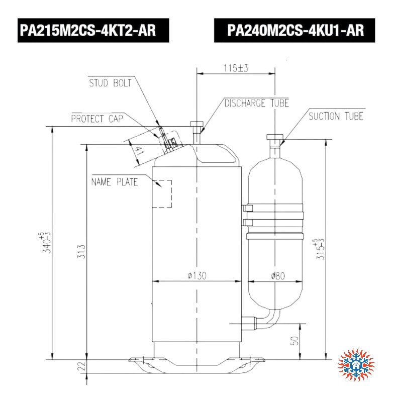 Motor Compresor Rotativo 4500f-r410 220v - Ghg
