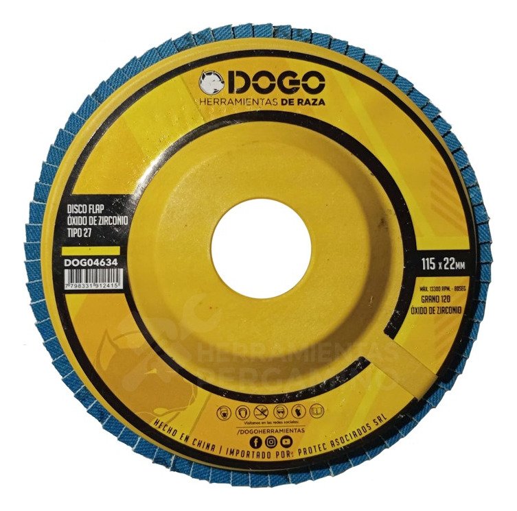 Disco Flap Dogo Oxido Zirconio 115gr 120 R/plast X Unid Ghg - Image 1