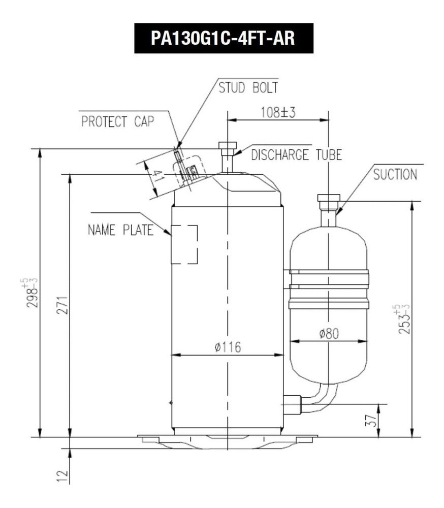 Motor Compresor Rotativo 3500f-r410 220v Ghg - Image 2