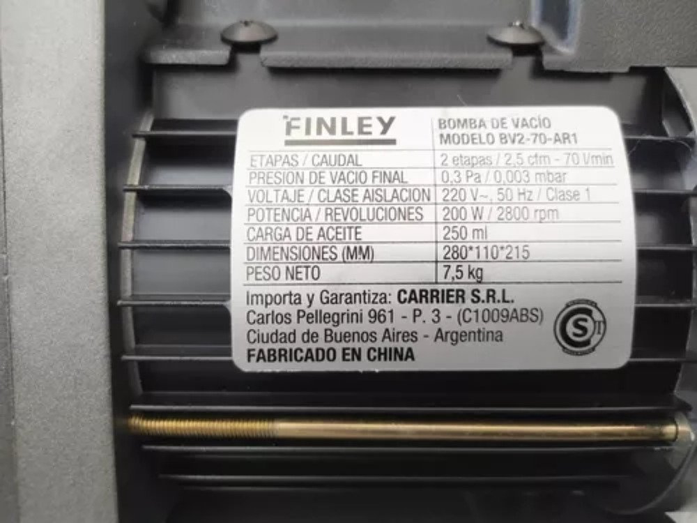 Bomba De Vacio Finley 70 L/m-2 Etapa 220v Ghg