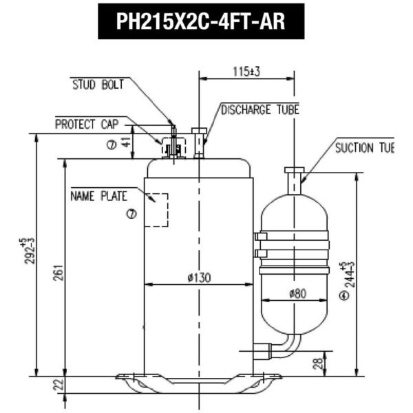 Motor Compresor Rotativo 3000f-r22 220v Ghg - Image 2