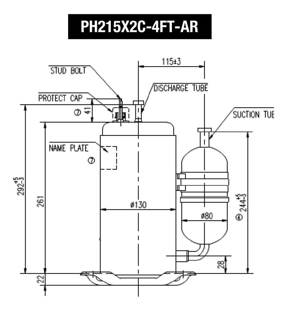 Motor Compresor Rotativo 3000f-r22 220v Ghg - Image 2