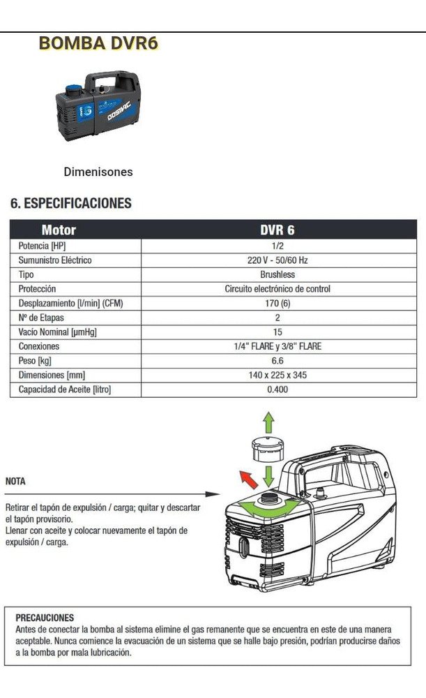 Bomba De Vacio Dosivac Dvr6 170 Lts/min Ghg - Image 5