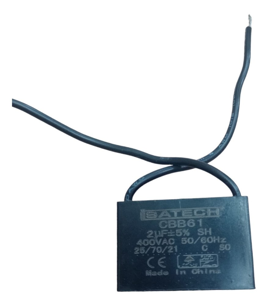 Capacitor 2 Uf/400v Caramelo Con Cable Ghg