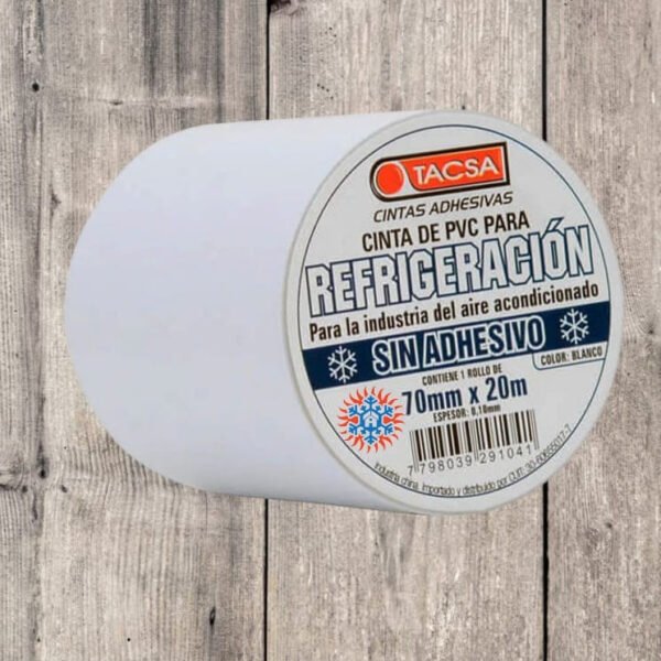 Cinta Pvc Tacsa Sin Adhesivo Blanca 70mmx20m  Ghg - Image 2