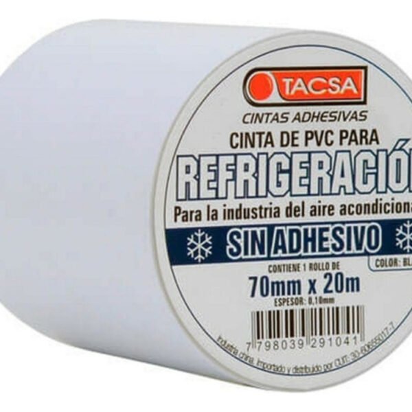 Cinta Pvc Tacsa Sin Adhesivo Blanca 70mmx20m  Ghg - Image 1