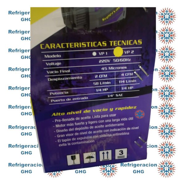 Bomba De Alto Vacio Supervac  114 L. Vp2 Ghg - Image 6
