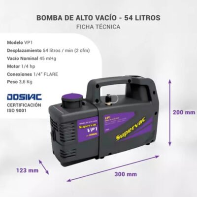 Bomba De Vacío Dosivac Supervac 58l Con Vacuómetro 1/4 Hp Pa - Image 5