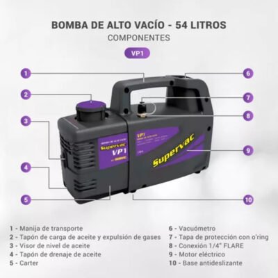Bomba De Vacío Dosivac Supervac 58l Con Vacuómetro 1/4 Hp Pa - Image 4