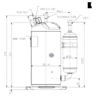 Motor Compresor Rotativo 2250f-r410 220v Ghg - Image 3
