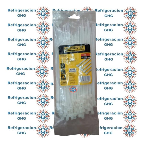 Precinto Nylon 3.6x200mm Blancos Crossmaster X 100 Unid. Ghg Blanco - Image 3