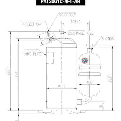 Motor Compresor Rotativo 3500f-r410 220v Ghg - Image 4