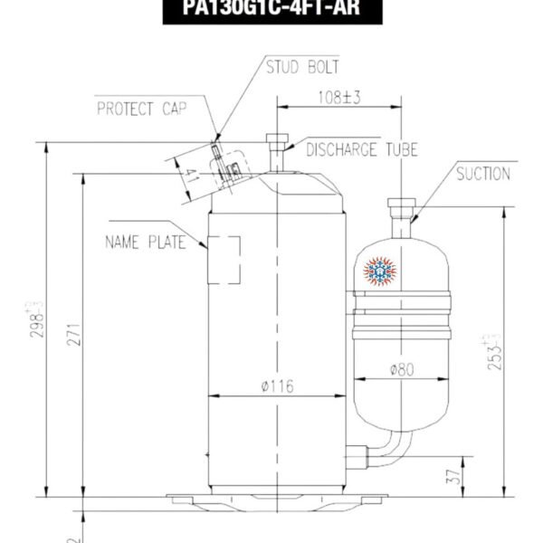 Motor Compresor Rotativo 3500f-r410 220v Ghg - Image 4
