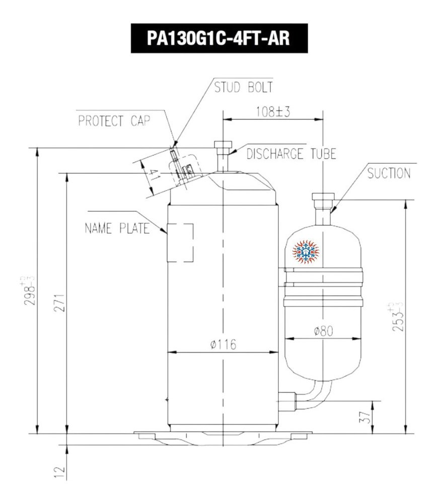 Motor Compresor Rotativo 3500f-r410 220v Ghg - Image 4