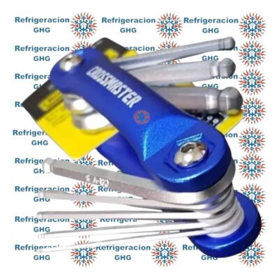 Juego 8 Llaves Hexagonales Plegables Metrica Crossmaster Ghg Azul - Image 3