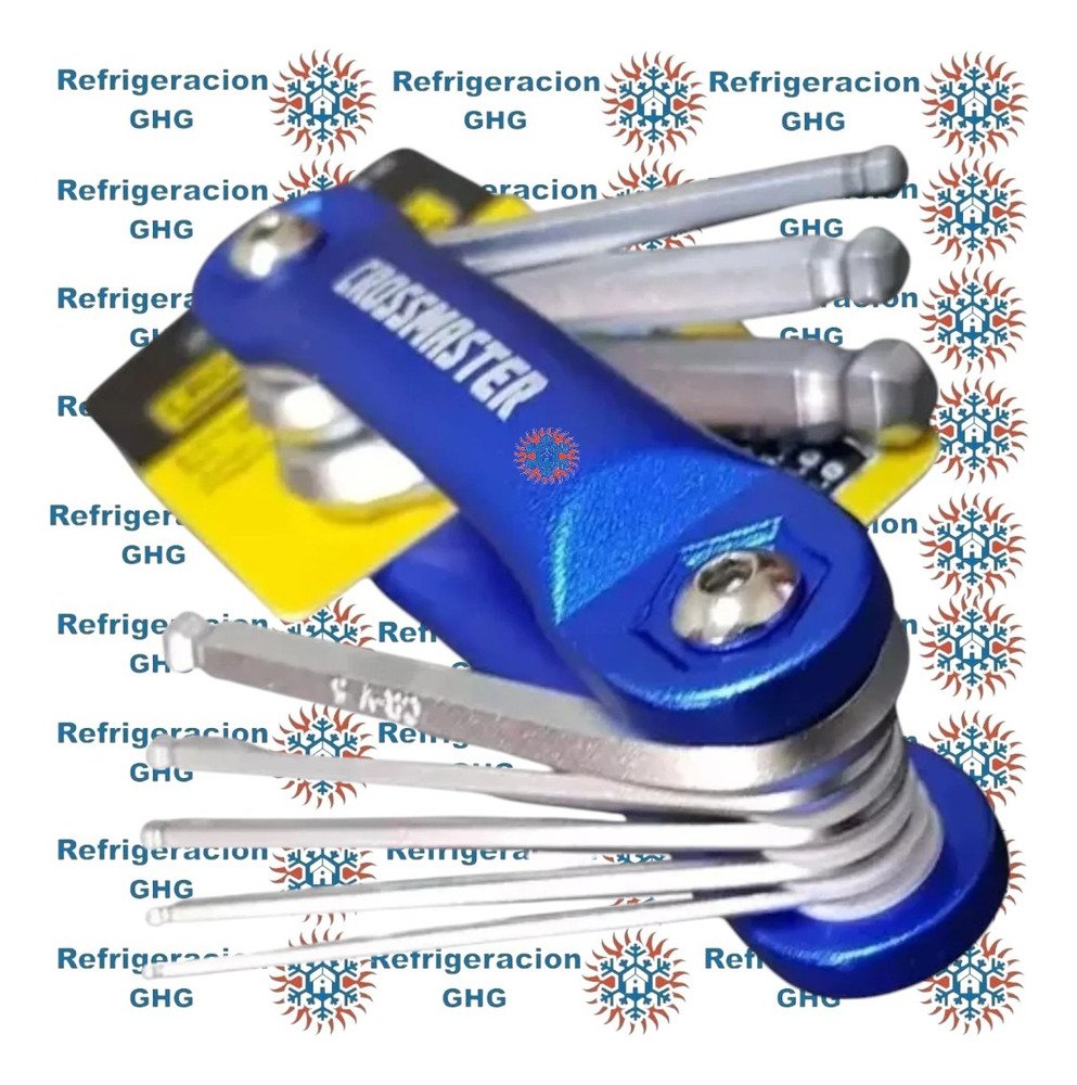 Juego 8 Llaves Hexagonales Plegables Metrica Crossmaster Ghg Azul - Image 3