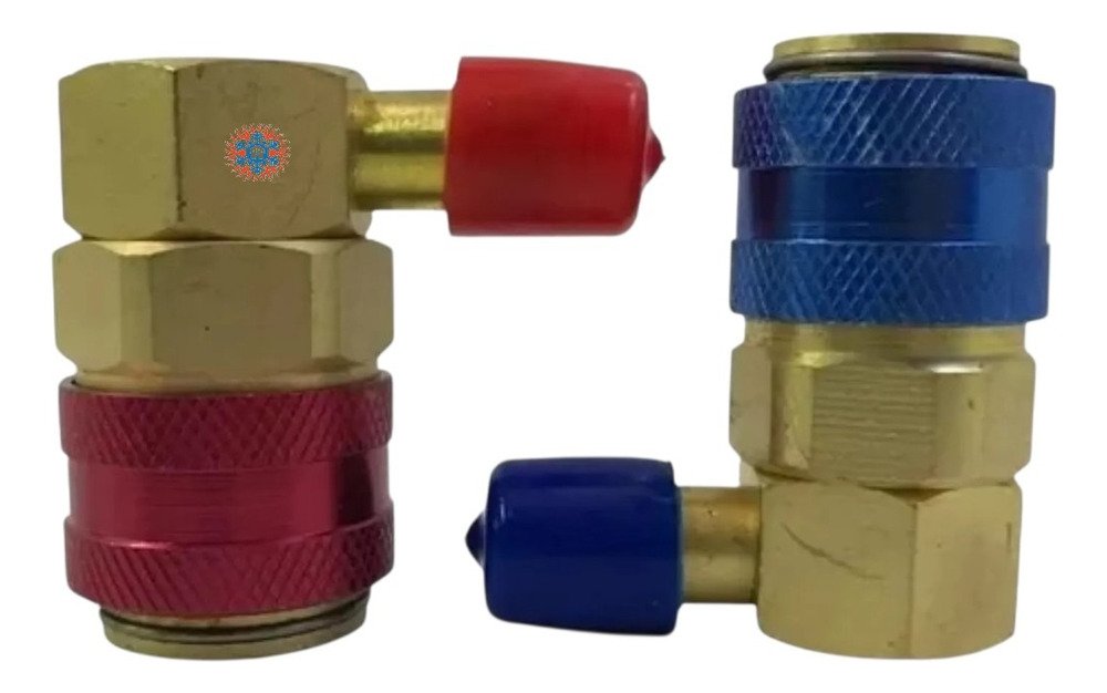 Acople Automotor Curvo (juego) R134a C/salida 90° Motech Ghg - Image 1