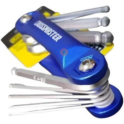 Juego 8 Llaves Hexagonales Plegables Metrica Crossmaster Ghg Azul