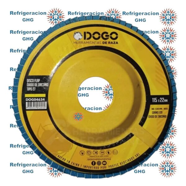 Disco Flap Dogo Oxido Zirconio 115gr 120 R/plast X Unid Ghg - Image 3