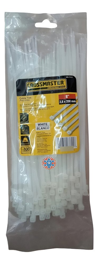 Precinto Nylon 3.6x200mm Blancos Crossmaster X 100 Unid. Ghg Blanco - Image 2