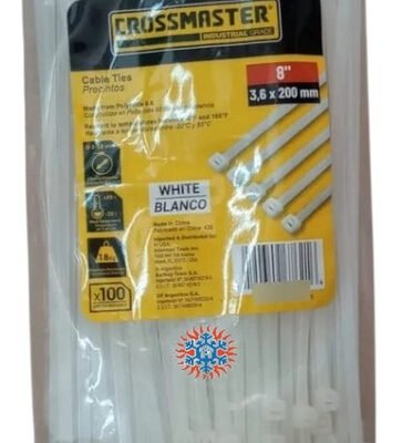 Precinto Nylon 3.6x200mm Blancos Crossmaster X 100 Unid. Ghg Blanco