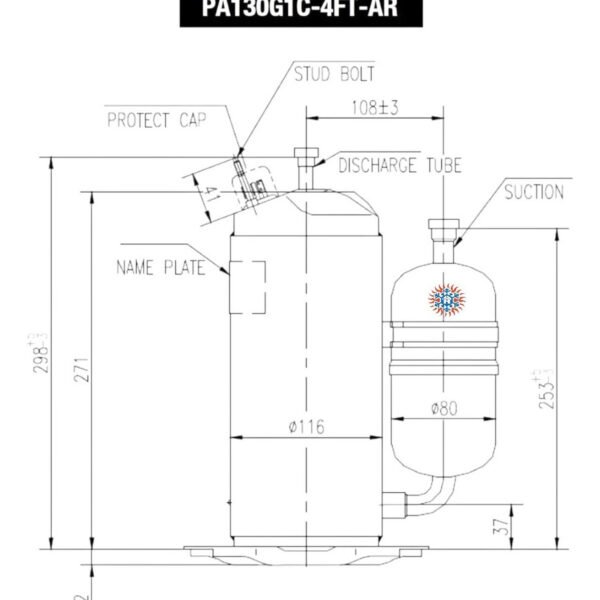 Motor Compresor Rotativo 3000f-r410 220v Ghg - Image 3