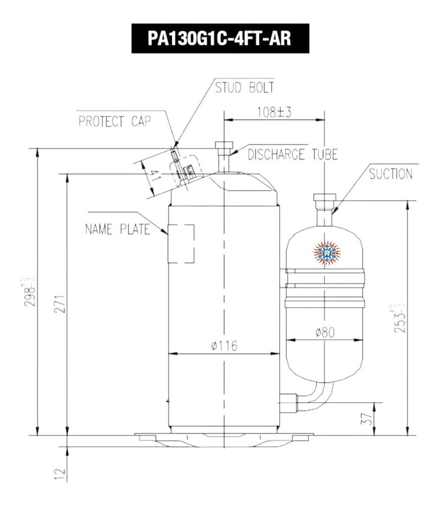 Motor Compresor Rotativo 3000f-r410 220v Ghg - Image 3