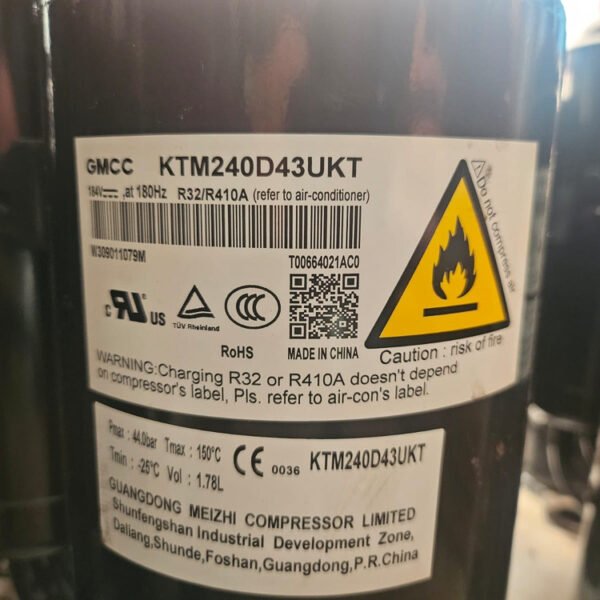 Compresor Rotativo Inverter Gmcc Ktm240d43ukt 184v 180hz - Image 3