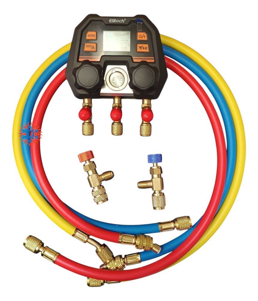 Manifold Digital Ms-100 Elitech + Mangueras +acoples Ghg