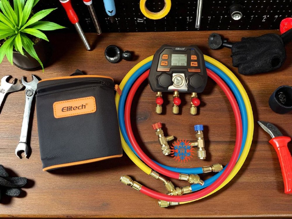 Manifold Digital Ms-100 Elitech + Mangueras +acoples Ghg