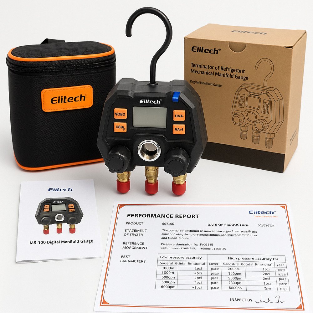 Manómetro Digital Elitech Ms-100 Para Refrigeración Y Aire Acondicionado