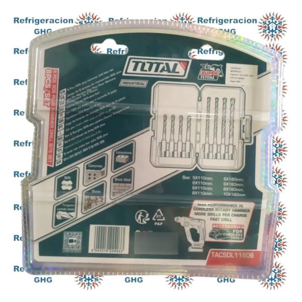 Set De 8 Mechas Sds Plus Para Rotomartillo Industrial Ghg - Image 3