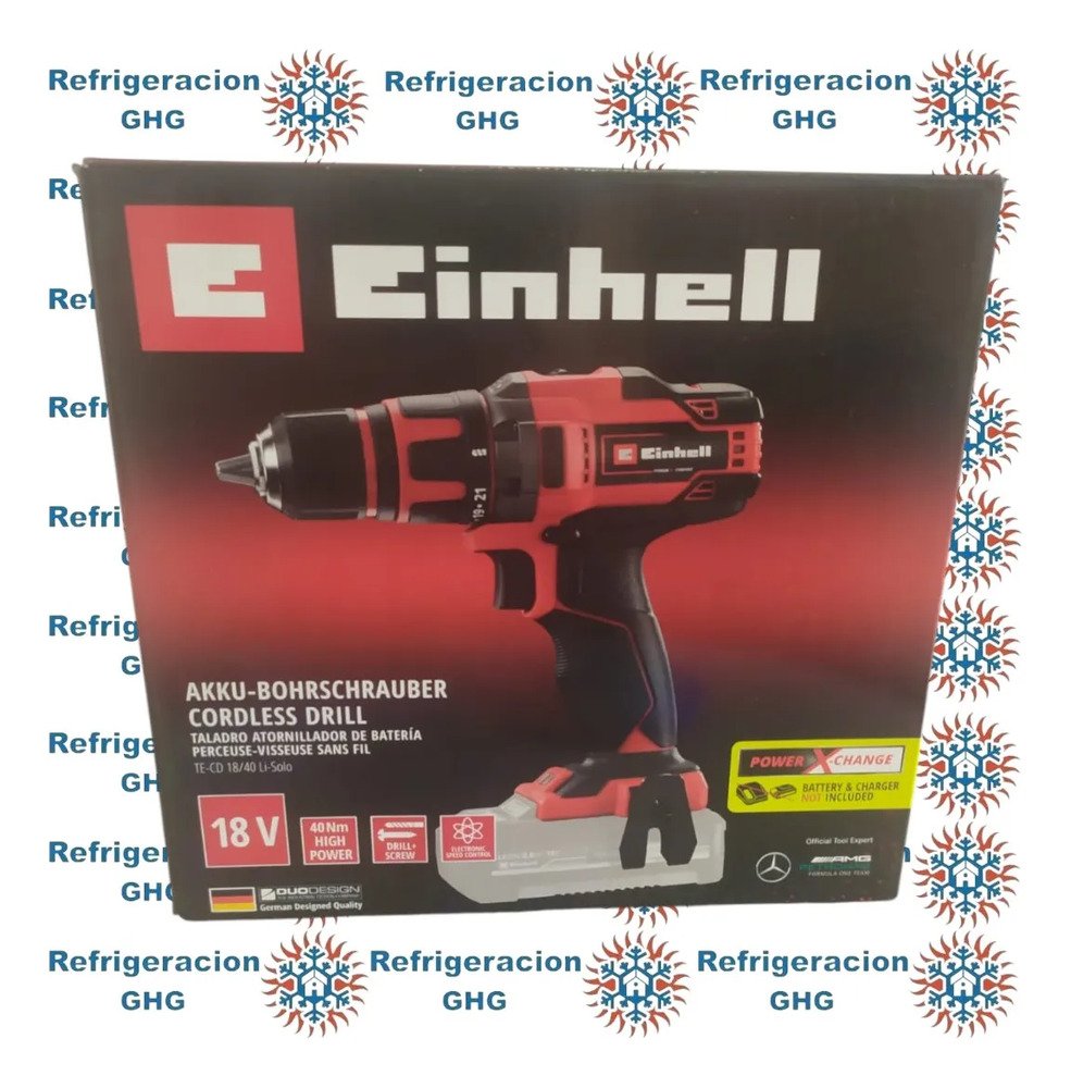 Taladro A Bateria 13mmd 18v Li-ion Te-cd 18-40 Li Einhel Ghg Rojo 50