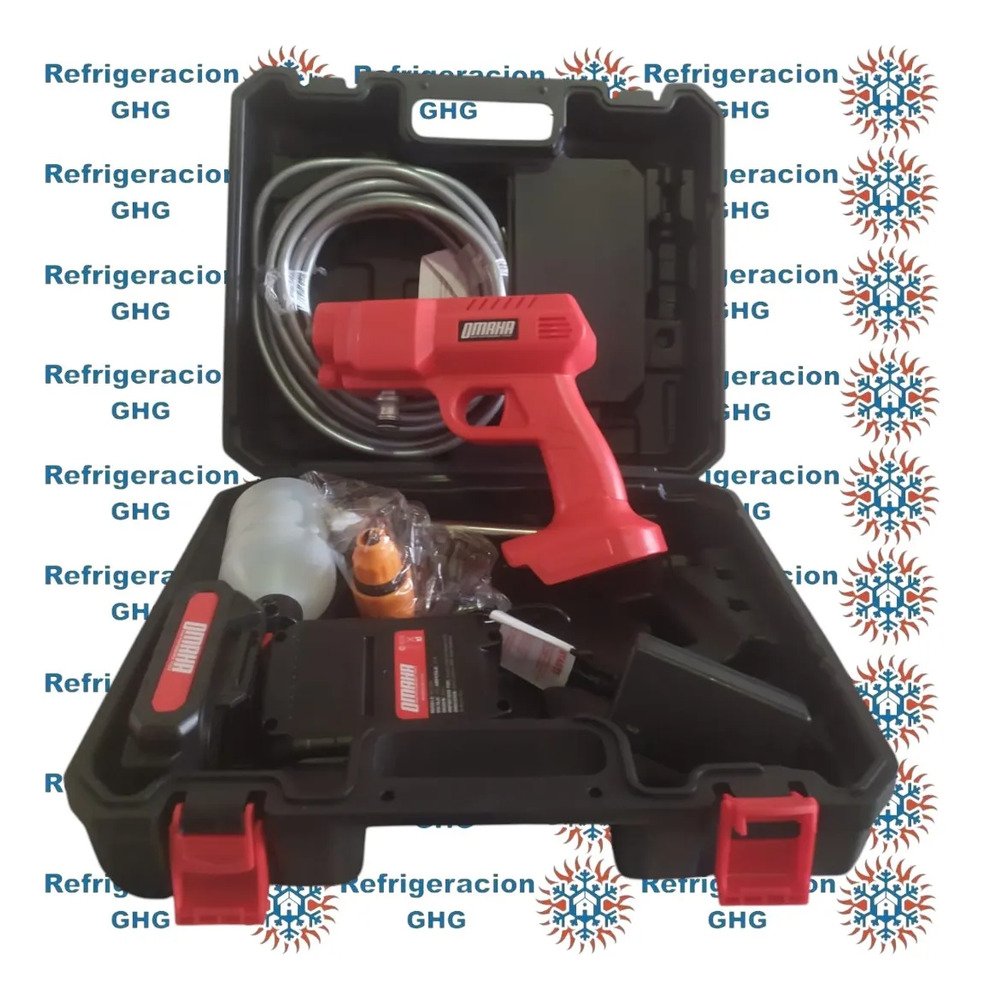 Hidrolavadora Inalámbrica Omaha 25bar 280w 20v + Maletín Ghg Rojo 50