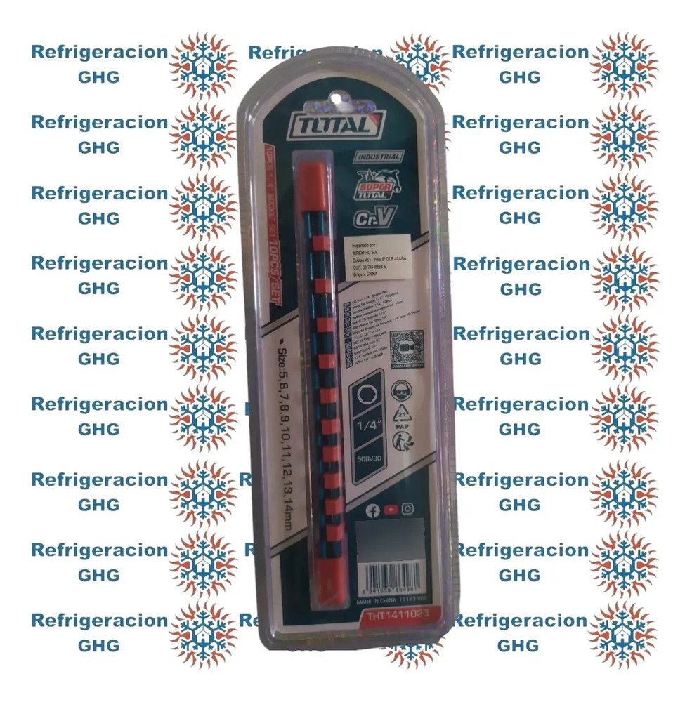 Set 10 Bocallaves 1/4  Industrial Tht1411023 Zbli01410  Ghg Gris