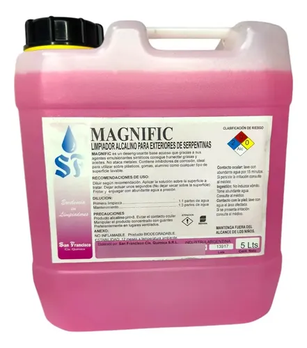 Limpiador Alcalino Magnific Para Serpentinas Base Acuosa 5kg