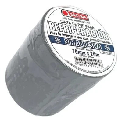 Cinta Pvc Sin Adhesivo Tacsa 70mmx20m Refrigeración Gris Ghg - Image 4