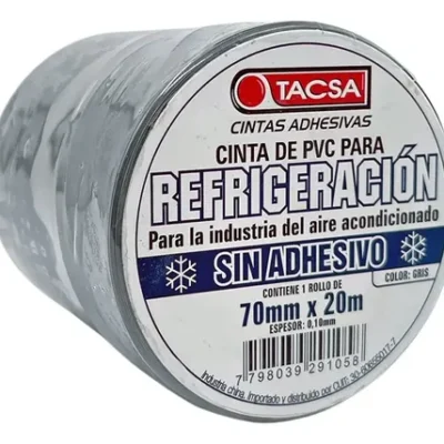 Cinta Pvc Sin Adhesivo Tacsa 70mmx20m Refrigeración Gris Ghg - Image 3