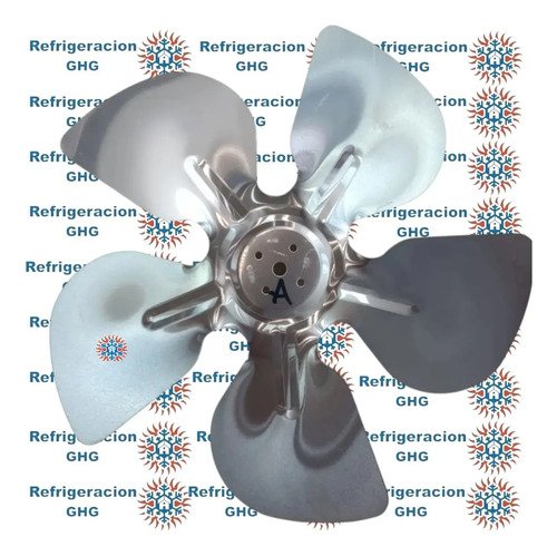 Paleta Pala Para Forzador De Heladera Aluminio 25 Cm Ghg Plateado