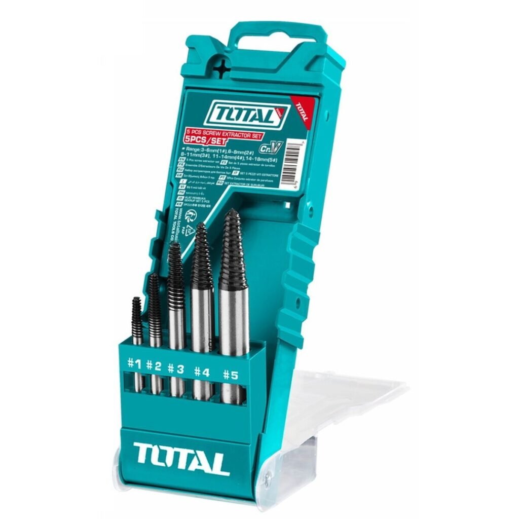 -Set de 5 Mechas Extractor de tornillos INDUSTRIAL TOTAL