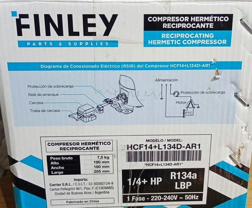 -COMPRESOR FINLEY 1/4+hp R134a