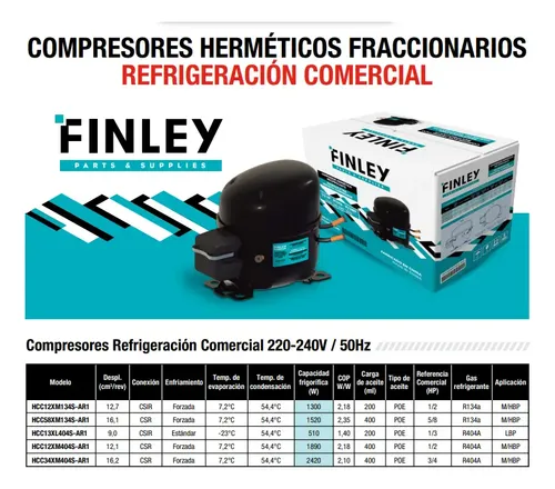 -COMPRESOR FINLEY 1/5hp R134a